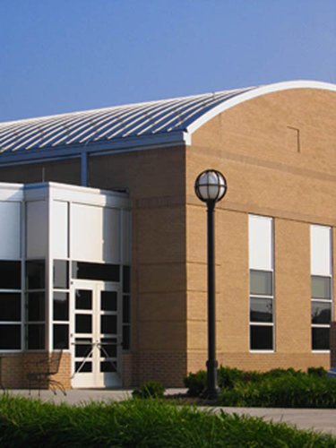 corrugated metal roofing on an industrial building