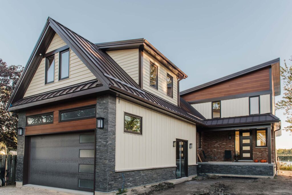 Modern Home with Mixed Building Materials