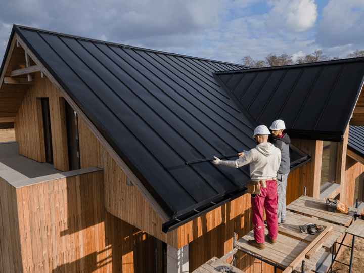 roofers working together with helmets