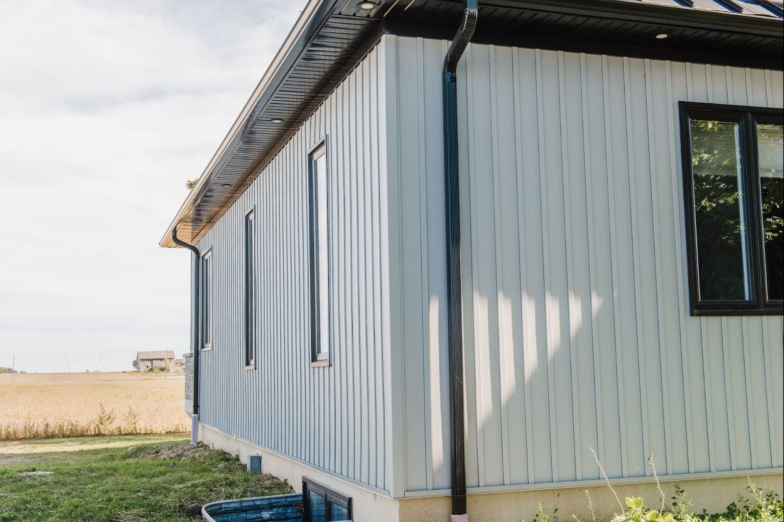 A beautiful house with steel siding.