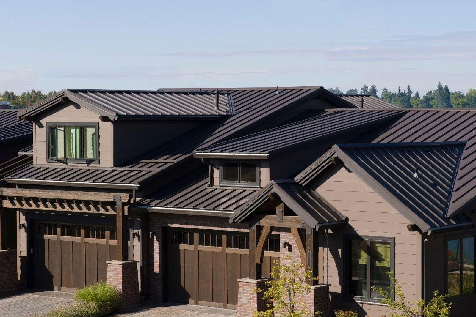 A house with an energy-efficient metal roofing system.